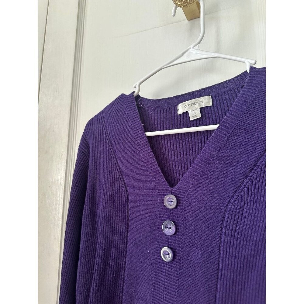 Dressbarn women’s size 2x-large purple long sleeve sweater - Picture 4 of 9
